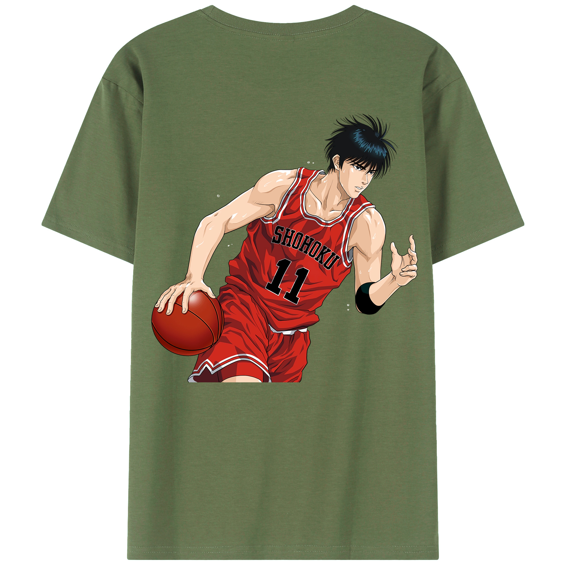 （画像用） SLAM DUNK／スラムダンク 綿100％ メンズ半袖Tシャツ（バックプリント） 通気性